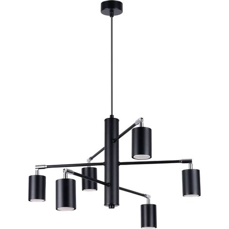 Sollux Lemmi Lampada da soffitto moderna a braccio multiplo nera 6x GU10 (1/5)