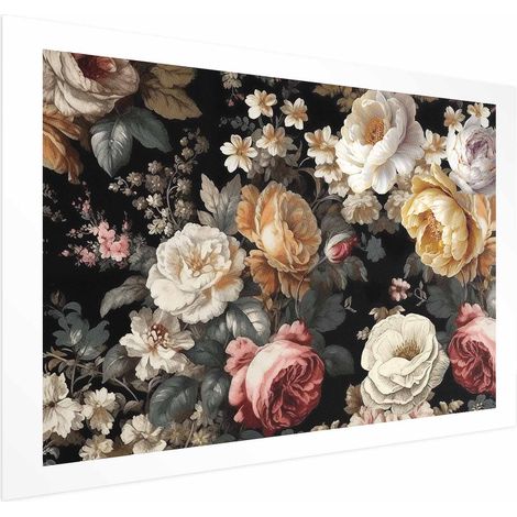 Poster - Fiori colorati su sfondo nero (1/4)