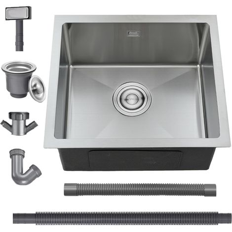Evier Cuisine 50 X 45 cm, Evier Inox 1 Bac, Brossé (1/5)