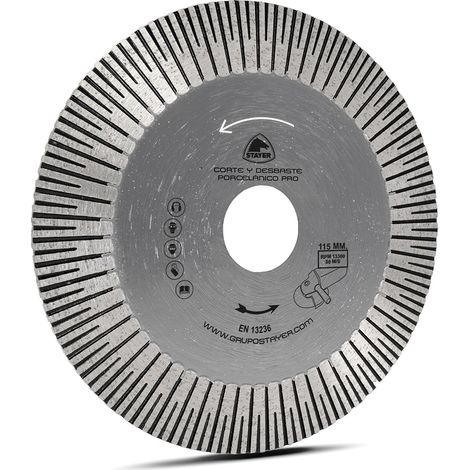 Disco da taglio e smerigliatura STAYER “Porcelain Pro” per taglio multimateriale (fino a 12250 giri/min) Ø125xØ10mm colore cromo