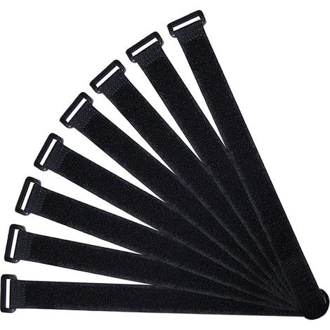 20 Pièces 40 X 2 cm Nylon Serre-Câbles, Sangles de Câbles Réutilisables, Attaches de Câble Réglables à Crochet et Boucle (Noir) (1/5)