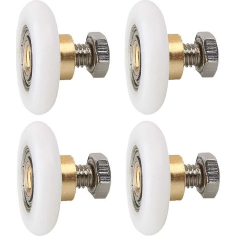 4 pièces Roulette Porte de Douche, Roues de Rechange pour Porte de Douche Roulettes de Rechange pour Porte de Douche RainuréE avec vis Diamètre 23 mm (1/5)
