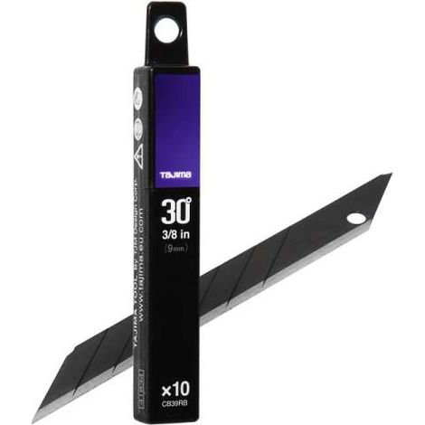 TAJIMA DORA Cutterklinge RAZAR BLACK in 9mm mit 30°, CB39RBH/K1