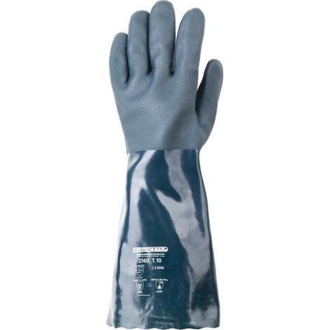 Lote de 10 pares de guantes con doble revestimiento en la mano EUROCHEM 3740 - PVC Verde Talla 9 (1/2)
