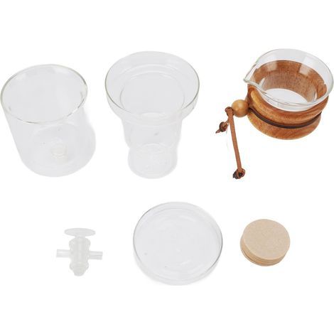 Clear glass ice drip coffee machine, cold brew set with adjustable water flow, for home tea room, 400ml (1/5)
