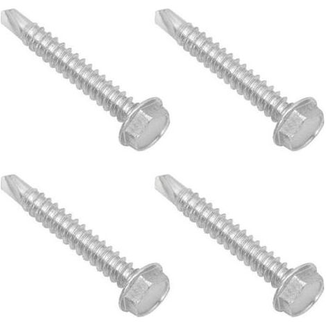 Selbstbohrende Metallschrauben, 20er-Packung, 3,595 mm. Selbstbohrende Stahlschrauben mit Sechskantkopf für Metall und Blech. (1/5)