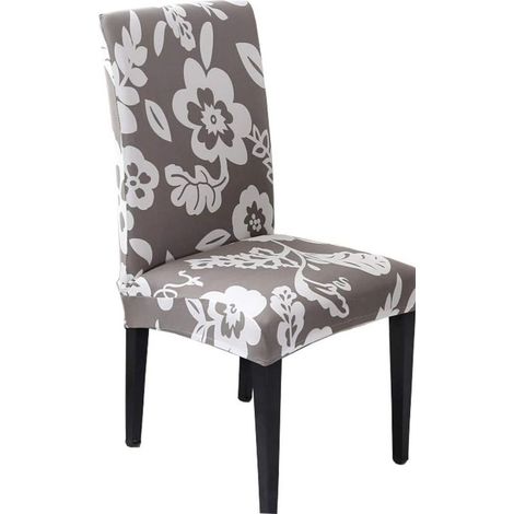 Housse De Chaise Salle À Manger Extensible Pour Un Ajustement Universel Lycra Étirable Durable Pour Banquet Hôtel Décor De Restaurant (Motif De Feuille, 4 Pièces) (1/5)