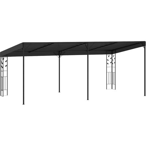 vidaXL Cenador con montaje en la pared antracita 6x3x2,5 m (1/2)