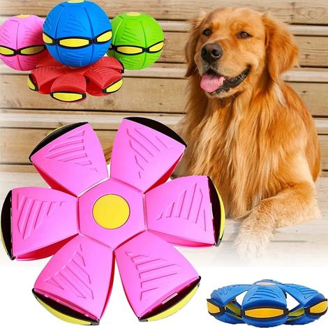 Ballon soucoupe volante LED pour chien rose jouet interactif pour chiot et animal de compagnie (1/5)