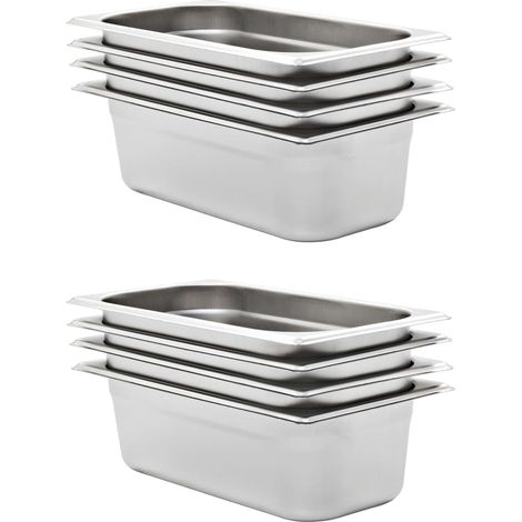 Gastronormbehälter 8 Stk. GN 1/3 100 mm Edelstahl