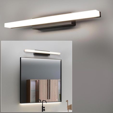 TRADE SHOP - Applique Moderno Nero Lampada Parete Led 9w 4000k Luce Specchio Bagno Vetro Satinato - (1/5)