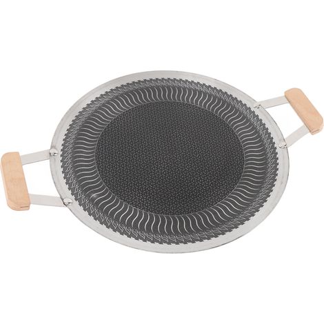 Poêle à gril coréenne antiadhésive ronde pour barbecue, Compatible avec cuisinière à induction, cuisinière à gaz, grillades intérieures et extérieures 34cm / 13,4 pouces (1/5)