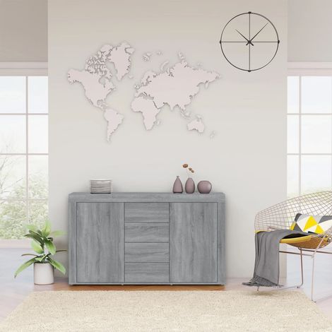Sideboard Grau Sonoma 120x36x69 cm Holzwerkstoff