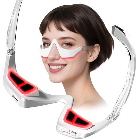 Red light therapy device for under the eye,  microcurrent eye massage glasses red light therapy mask to relieve eye fatigue,  dark circles,  wrinkles