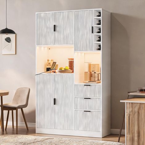 Buffet coloris blanc en MDF 105 x 40 x 180 cm (1/5)