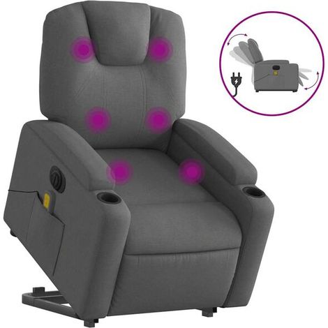 Chaise de massage électrique ergonomique en tissu gris foncé – Fonctions chauffantes, rouleaux rotatifs 3D, intensité réglable, pour dos, épaules et lombaires (1/5)