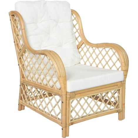 vidaXL Canapé avec coussin Rotin naturel et lin (1/5)
