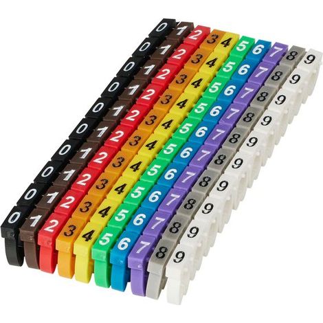 Clips marcadores de cables numerados MicroConnect del 0 al 9, MC-CABLEMARKER