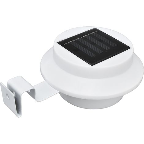 Rundes 3-LED-Solarzaunleuchten-Set, weiße Dachrinnenleuchte mit eingebautem Akku, Wanddekoration für Villen (1/5)