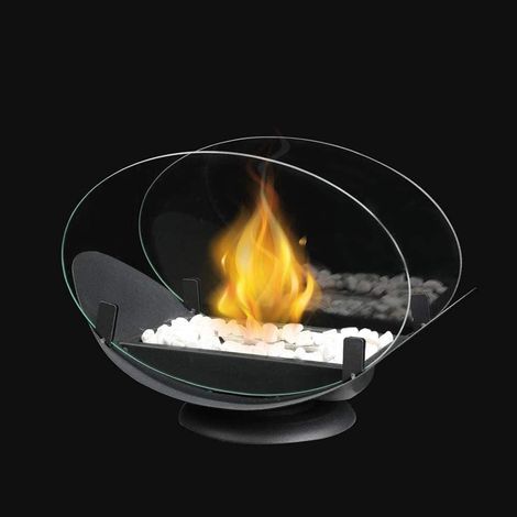 Cheminée bioéthanol portable de table – Feu intérieur/extérieur – Design moderne sans fumée ni odeur – Idée cadeau élégante (1/5)