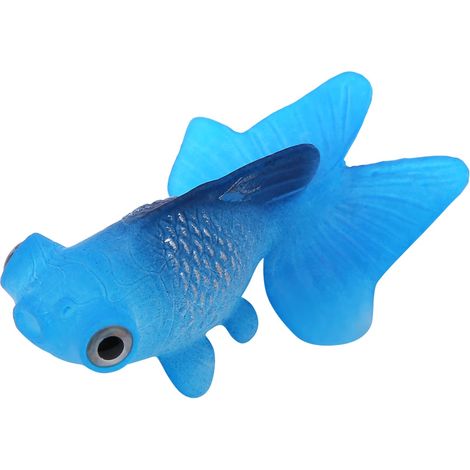 Décoration d'aquarium amusante en silicone, petit poisson rouge bleu (1/5)