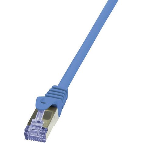 Câble réseau RJ45 CAT 6A S / FTP LogiLink - 2 connecteurs RJ45 - 3 m - Bleu - CQ3066S (1/4)