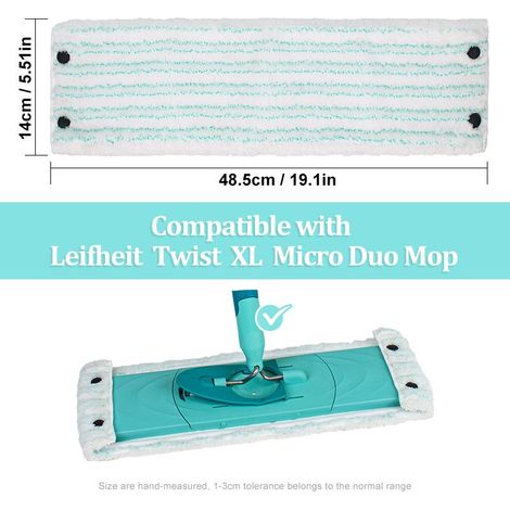 Convient pour Leifheit Clean Twist XL MicroDuo (paquet de 4, utilisation sur surfaces sèches et humides) (1/5)