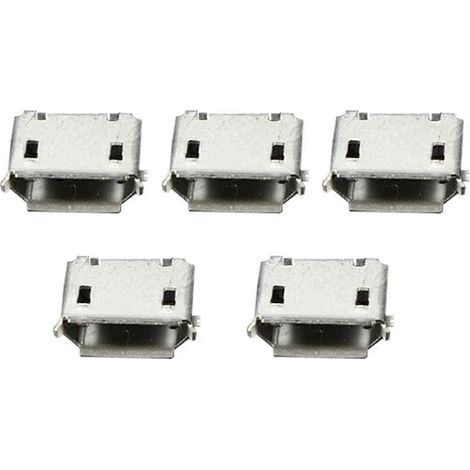 Lot de 50 connecteurs micro USB type B femelles 5 broches CMS pour circuit imprimé (1/5)