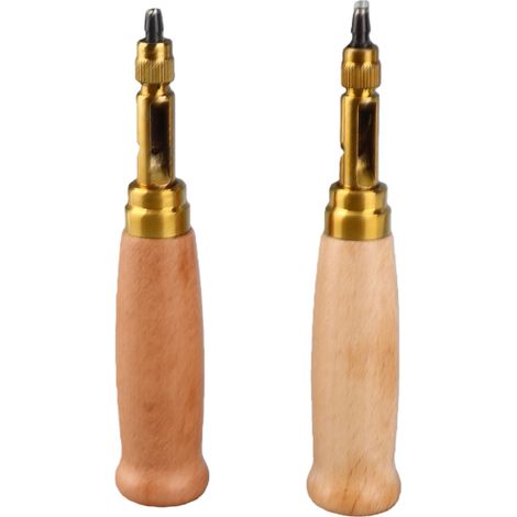 Poinçon à visser pour cuir, durcisseur thermique, avec 12 poinçons interchangeables pour le perçage du cuir à faire soi-même (1/5)