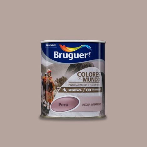 Bruguer Colores del Mundo Pintura para paredes monocapa Perú Piedra Intermedio 750 ml