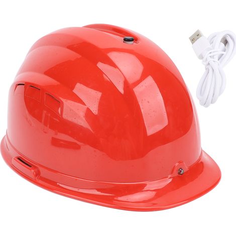 Chapeau de sécurité pour climatisation, batterie 8000mAh, double ventilateur, casque de refroidissement, pare-soleil, Massage, rouge dur pour les projets d'ingénierie (1/5)
