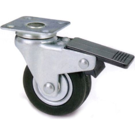 12 x RUOTA MOBILE D 50 MM GOMMA 160 BIS PIASTRA C/FR