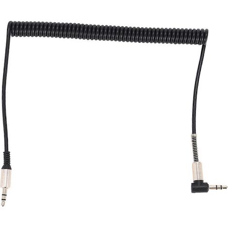 Câble audio auxiliaire 3,5 mm, prise jack 3,5 mm plaquée or, coudé à 90°, connecteur mâle-mâle pour C (1/4)