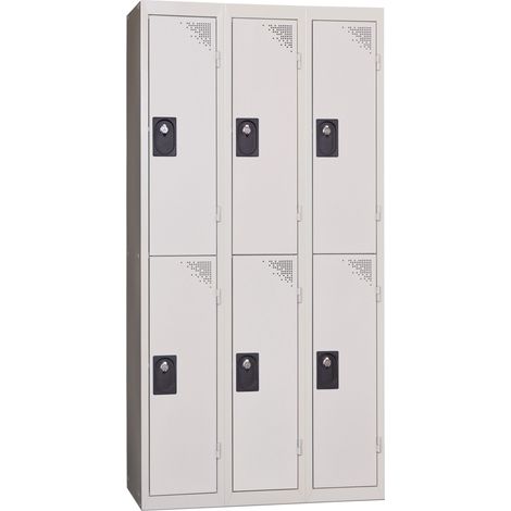 PROVOST - Vestiaire multicases monobloc 3 colonnes - 6 cases en acier gris