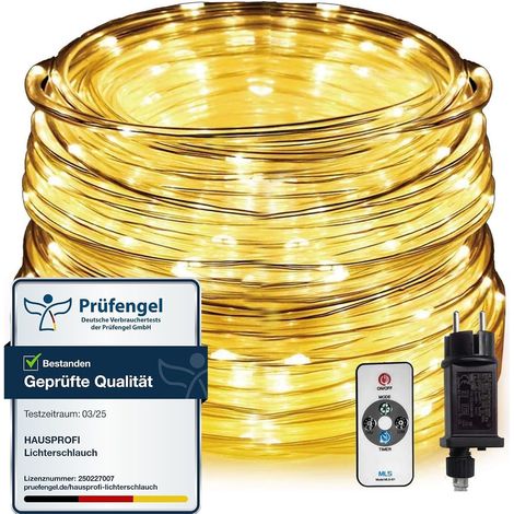 Guirlande lumineuse d'extérieur - 50 m - 1000 LED - Alimentation électrique - Blanc chaud - Étanche IP44 - Intensité variable - Avec télécommande - Idéal pour le jardin, le balcon et (1/5)