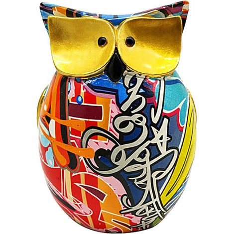 Farbenfrohe Eulenfiguren aus Kunstharz, dekorative Innendekorationen (1/4)