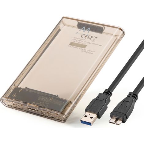 Ewent EW7069 caja para disco duro externo Caja externa para unidad de estado sólido (SSD) Transparente 2.5