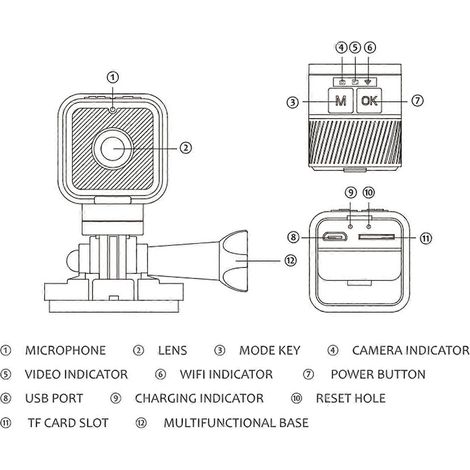 Caméra de vélo multifonctionnelle 1080p avec WiFi intégré, étanche et étanche, idéale pour le sport en extérieur. (1/4)