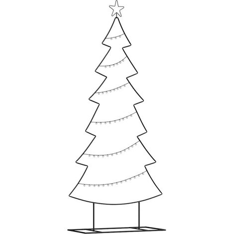 Árbol de Navidad de metal Negro 180 cm Acero vidaXL (1/5)