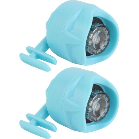 Set mit 2 Mini-Schuhlichtern für Outdoor-Sportarten, Wandern und Camping, mit eingebauter Knopfzellenbatterie, blau (1/5)