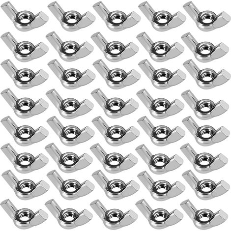 Flügelmutter M6, 120 Stück Schmetterlingsmutter, Hochwertige Flügelmuttern Sortiment Metrische Rostfreie Wing Nut, Flügelmutter Gewindegrößen Hand Schraub Flügelmuttern (1/5)