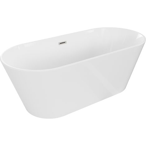 Mexen Flavia freistehende Badewanne 170 x 75 cm, weiß, Abfluss nickelpulverbeschichtet - 54031708000