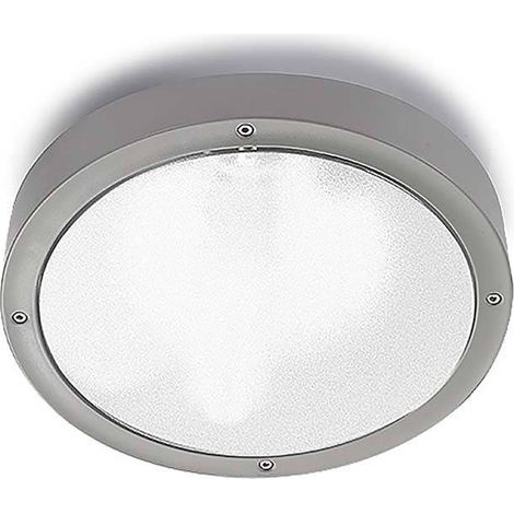 Leds-C4 Basic - Plafonnier LED Extérieur Rond Affleurant Gris Basique 30cm 1488lm 4000K IP65