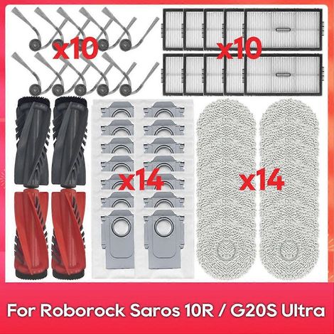 Compatible avec Roborock Saros 10R, S9 MaxV Slim, G20S Ultra - Accessoires - Pièce principale - Brosse latérale - Filtre - Balai à poussière (1/5)