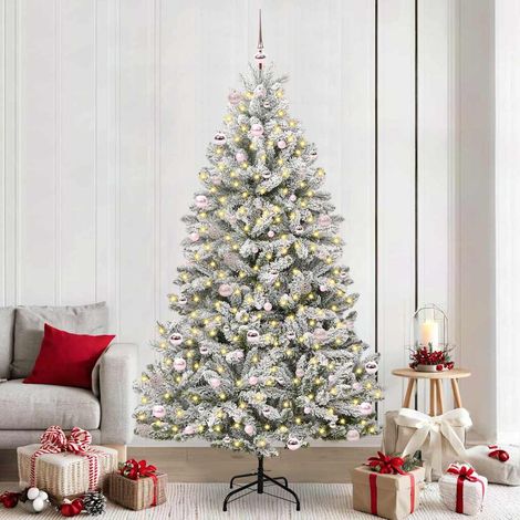 Künstlicher Weihnachtsbaum Grün und Weiß 240 cm PVC und Metall (1/5)