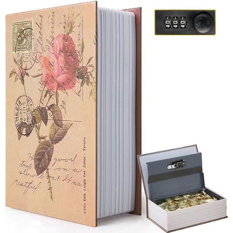 Coffre - fort à livres avec serrure à combinaisonCoffre - fort dissimulé dans un livre - Rangement discret et sécurisé - Coffre (1/5)