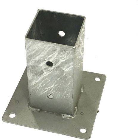 Staffa a terra Bicchiere 7x7 cm Porta Pilasto Pergole Palo in Legno Quadrato - Opzioni 2 Staffe