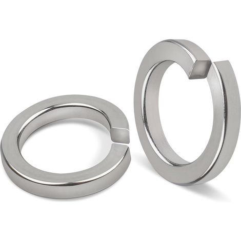 Paquet de 25 rondelles de ressort M8, rondelles de ressort DIN 127 forme B selon rondelle lisse, rondelles en acier inoxydable A2 V2A, rondelles de ressort, rondelles de sécurité. (1/5)