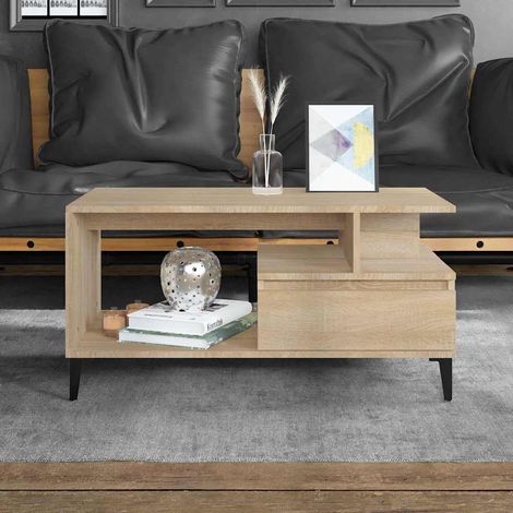 vidaXL Coffee Table Sonoma Oak 90x49x45 cm Engineered Wood (1/5)
