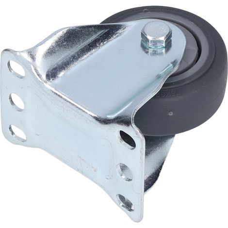 Roulettes directionnelles fixes rigides en acier inoxydable et TPR pour chariots, garages et magasins (1/5)